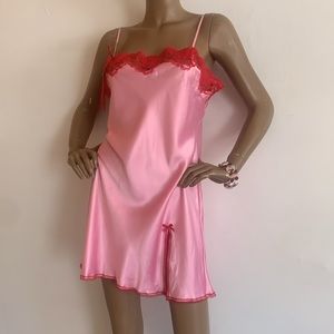 VS Secret Angels Lace Trim Chemise /Slip Sz L